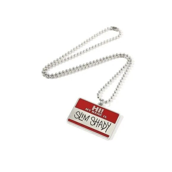 EMINEM Slim Shady Hi My Name Is Chain Hip Hop Pendant Necklace Rapper - Picture 2 of 6